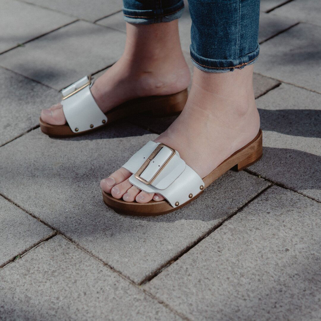 Women s Low Heel Clogs White Woolville