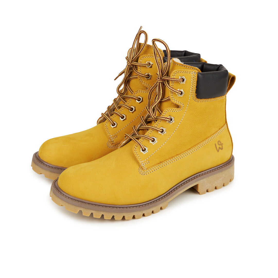Fluffy farmer's boots Woolee Yellow - Woolville.com