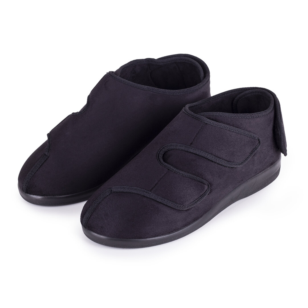 Chaussons Larges Pour Diabétiques Homme - Confort, Ajustables, Antidérapants | Pour œdème, Pieds Enflés, Hiver