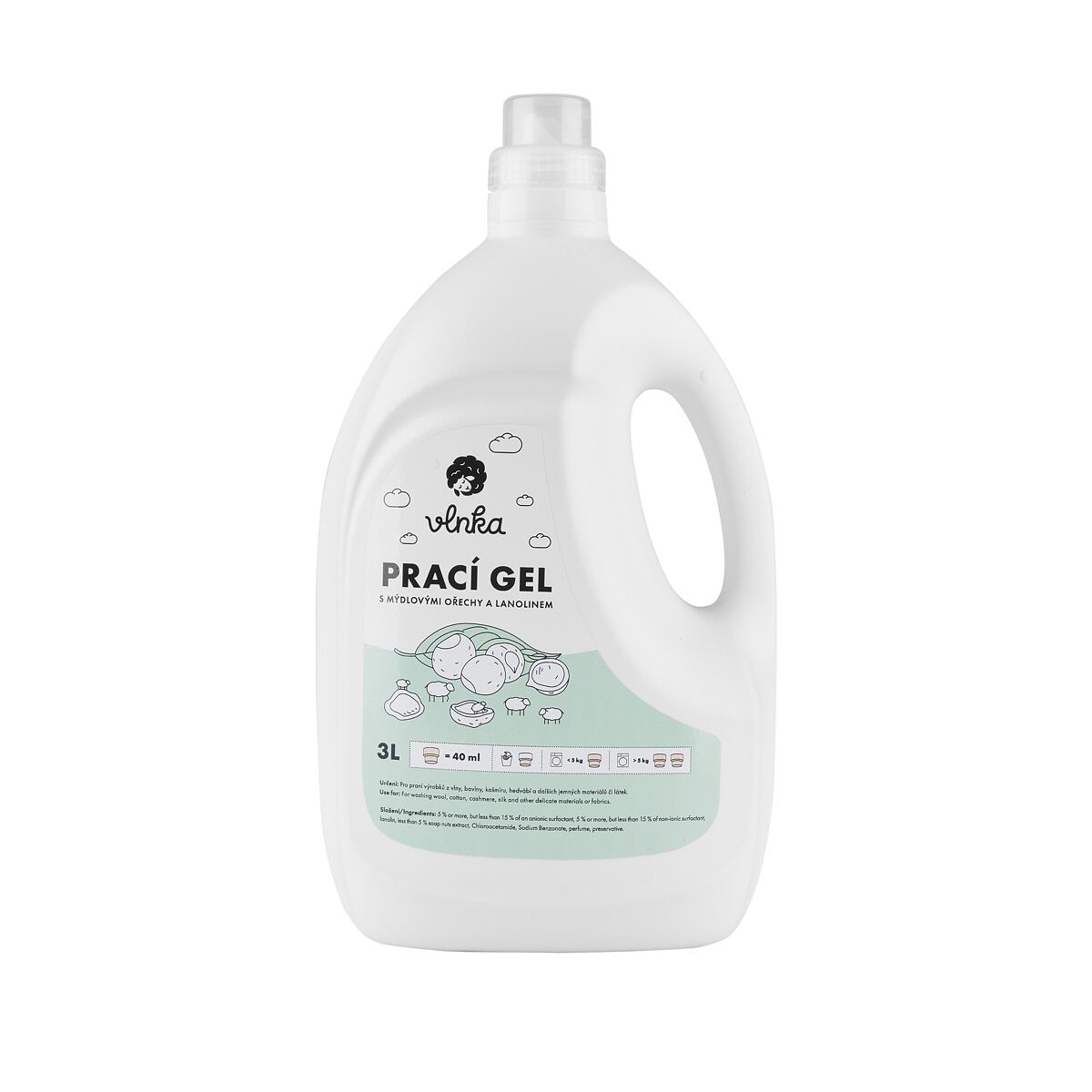 Prací gel s mýdlovými ořechy a lanolinem 3l