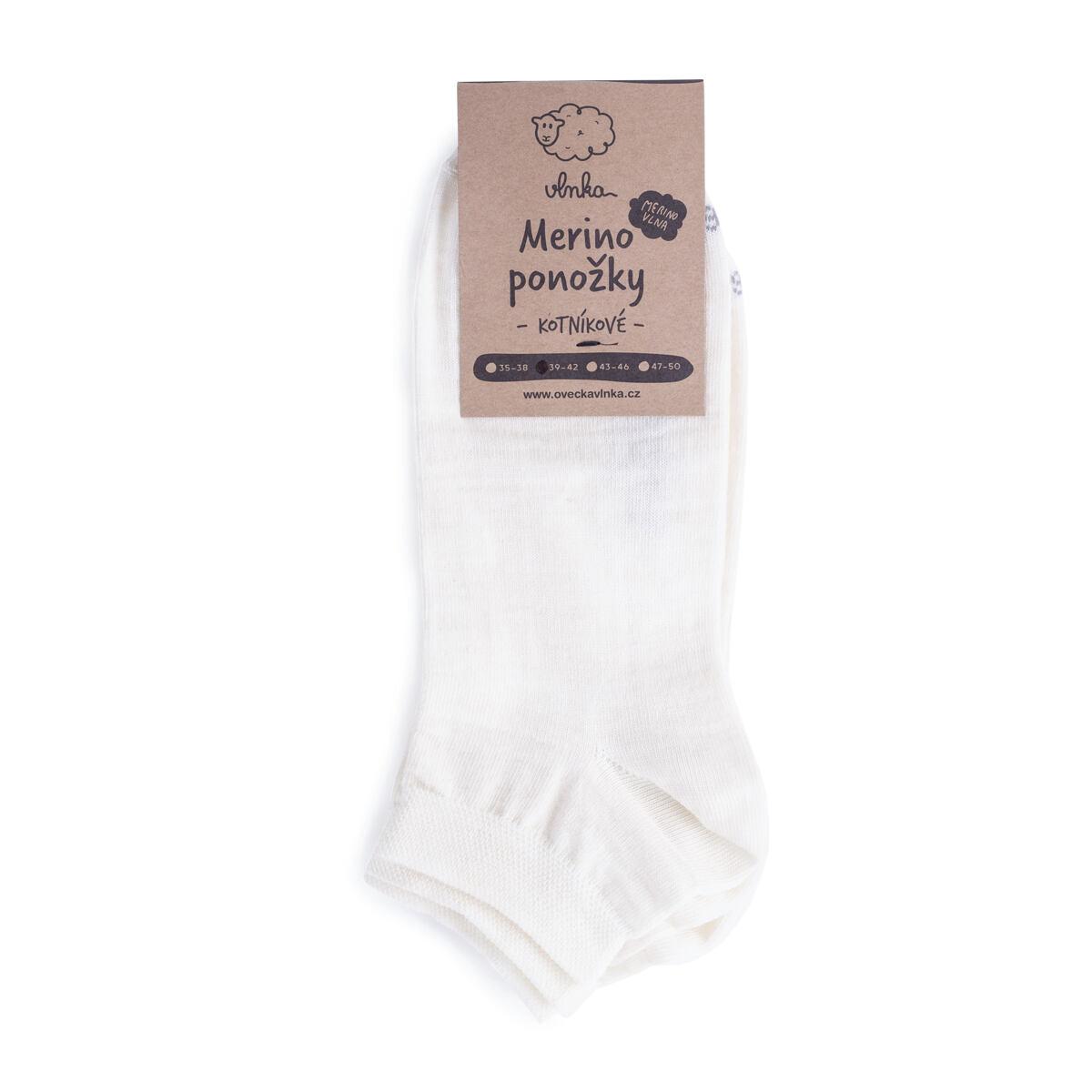 Letní ponožky Merino kotníkové 2 páry bílá