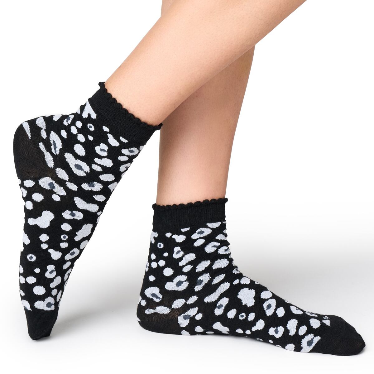 Dámské ponožky z viskózy leopard černá