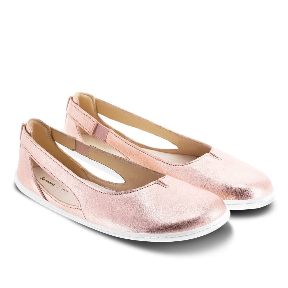 Kožené barefoot baleríny Bellissima růžová