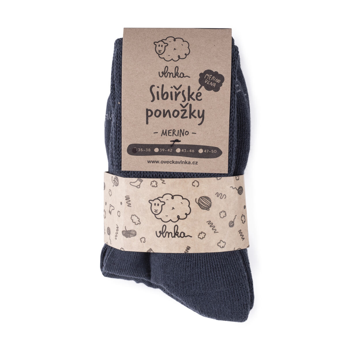 Sibiřské ponožky Merino 2 páry šedá