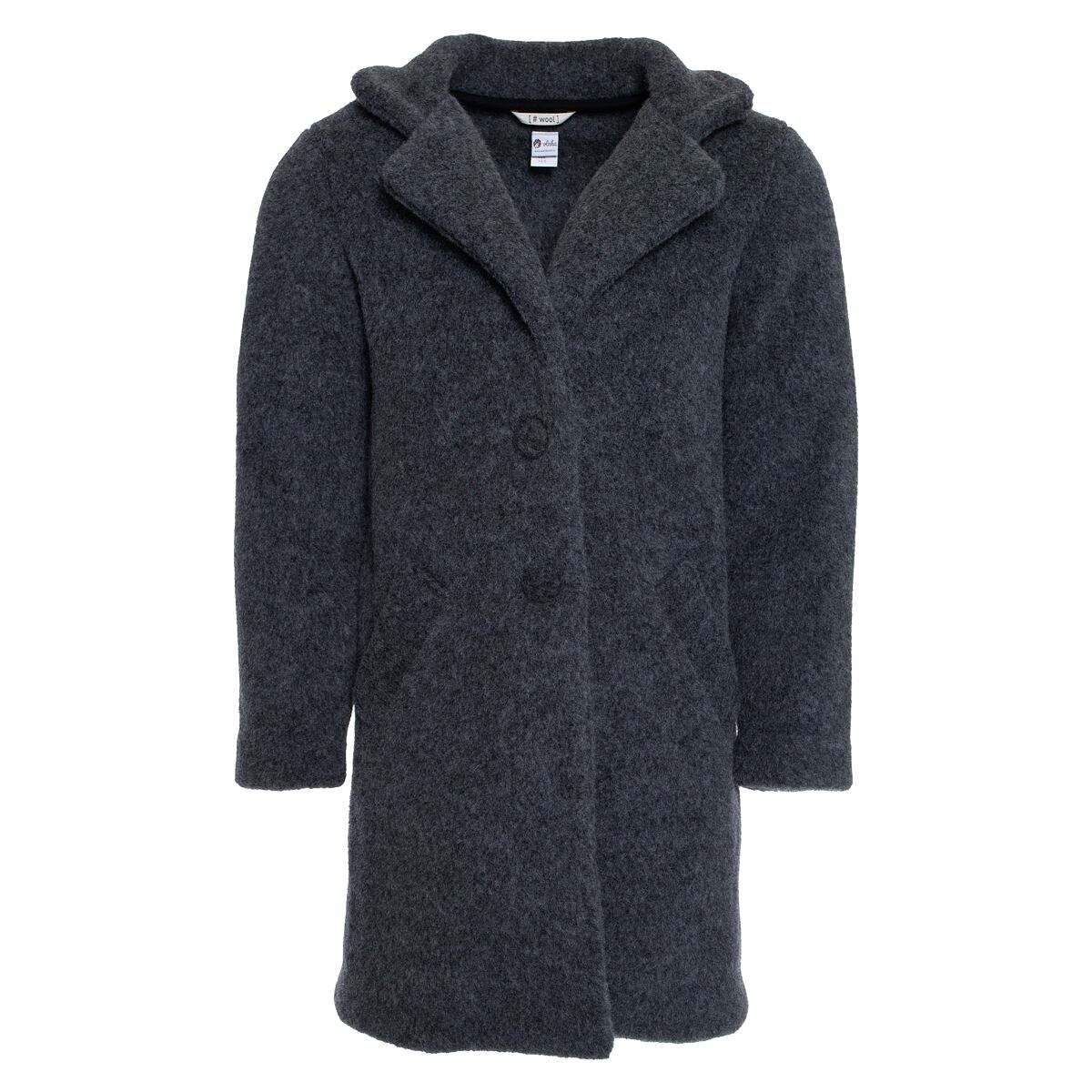 Vlněný kabát s knoflíky šedá
