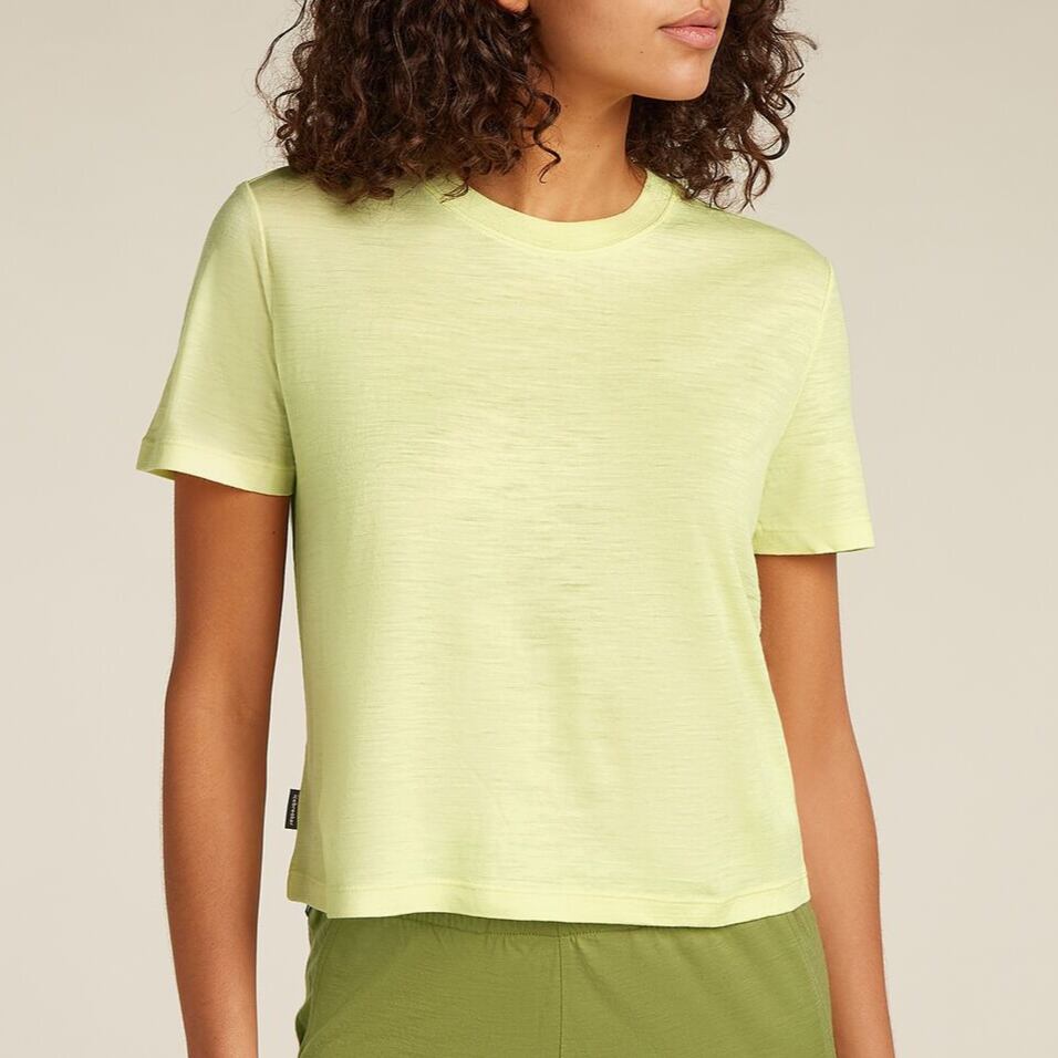 Dámské tričko Merino Blend 150 Tech Lite SS Crop Tee Icebreaker Citrine