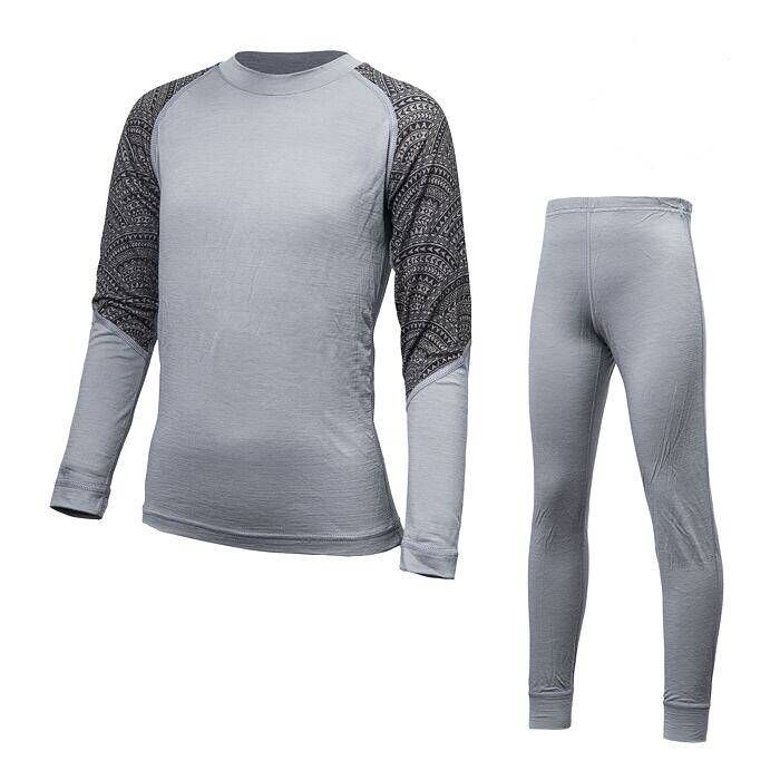 Dětský set funkčního oblečení Merino Impress šedá/maori