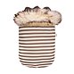 Footmuff  with Wool Lining and Fur Trim Stripes