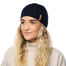 Wollstirnband  Woolee V34 dunkel blau