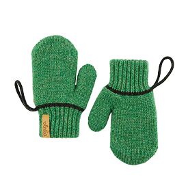 Dětské vlněné palčáky s poutkem zelená
