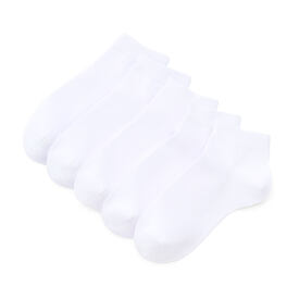 5 Paar Herren-Baumwoll-Knöchelsocken, Weiß