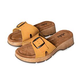 Dámské kožené nazouváky Lenka žlutá