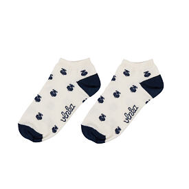 Sommer-Merino-Socken niedrig "Schäfchen" blau