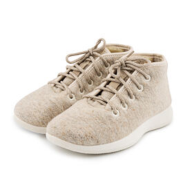 Wollen warmte-geïsoleerde hoge sneakers, beige