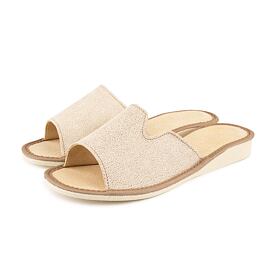 Lederen damespantoffels voor zomer zonder teen Darla, bruin