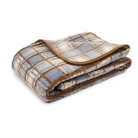 Deka z ovčí vlny káro šedá