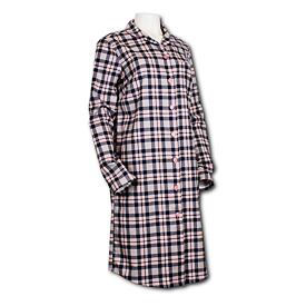 Dámská flanelová noční košile károvaná růžovomodrá