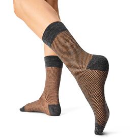 Žakárové vlnené ponožky Merino oranžová