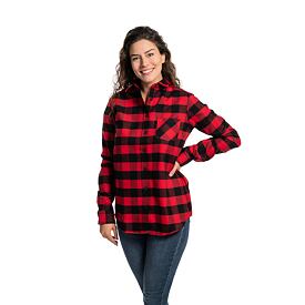 Dámská flanelová košile károvaná červenočerná