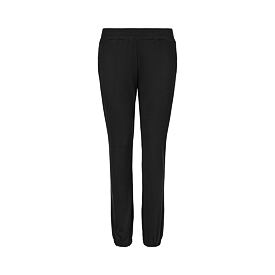 Pantaloni di tuta da donna con lana Merino con elastico, nero