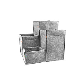Filcový organizér hranatý sivá