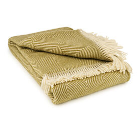 Plaid van schapenwol, ruit, groen