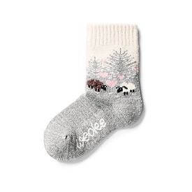 Detské ponožky s ovčou vlnou Merino láska šedá