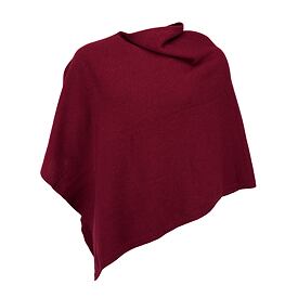 Poncho aus Merino Wolle mit Kaschmir Lazio rot