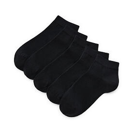 5 paires de chaussettes femme coton cheville, noir