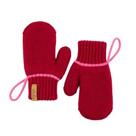 Dětské vlněné palčáky s poutkem červená