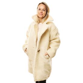 Kurzer Wollmantel mit Futter natur