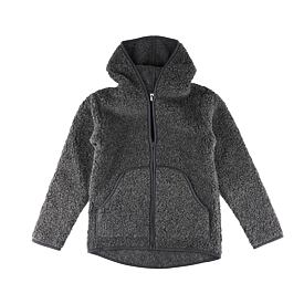 Schapenwollen sweatshirt met capuchon, donkerblauw