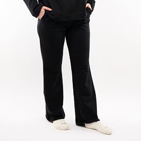 Dámske bavlnené tepláky na gumu čierna