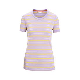 Dámské tričko Merino Blend Wave SS Tee Stripe Icebreaker Purple Gaze