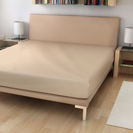 Bavlněné Jersey prostěradlo béžová