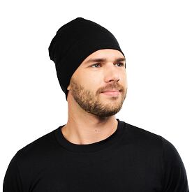 Tenká Merino čepice černá