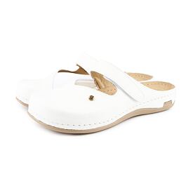 Damen Leder Flip-Flops für Hallux Leontyna weiß