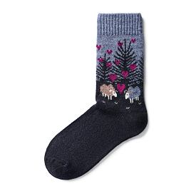 Ponožky s ovčou vlnou Merino láska tmavomodrá