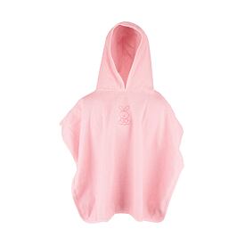 Katoenen kinderponcho met capuchon, Haas, rosé