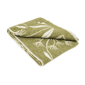 Merino wool blanket with sheep green