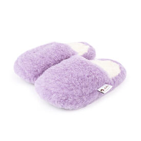 Dětské TV papuče z ovčí vlny fialová
