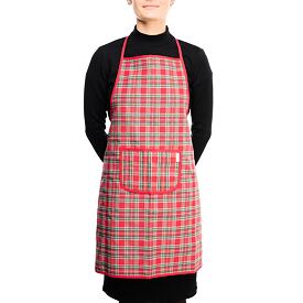 Kuchyňská zástěra vánoční káro