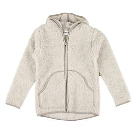 Schapenwollen sweatshirt met capuchon lichtgrijs