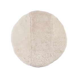 Rundes Schaffellkissen weiß
