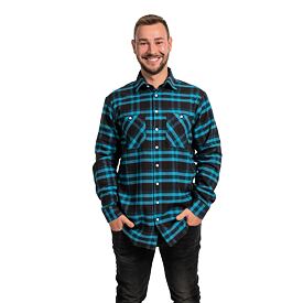 Pánská flanelová košile károvaná modročerná