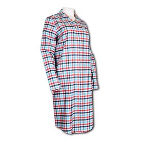 Dámská flanelová noční košile károvaná modročervená