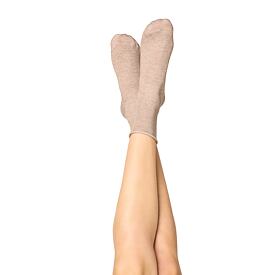 Ponožky s kašmírem s volným lemem béžová