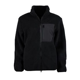 Women's fleece sweatshirt with two-way zipper black