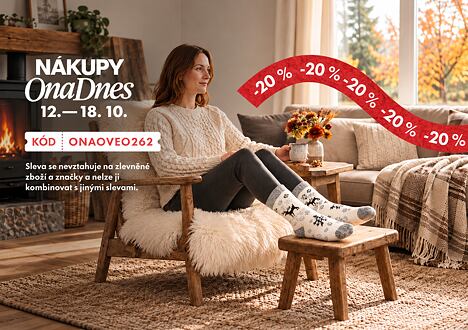 Nákupy Ona dnes 2026 s 20% slevou + doprava zdarma s GLS