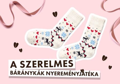 Valentin-napi nyereményjáték gyapjú zoknikért